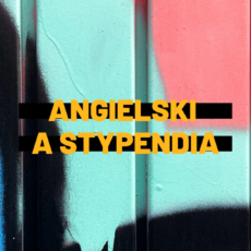 Ilustracja do artykułu "Stypendium po angielsku" - zdjęcie kolorowego graffiti w przybliżeniu, na środku grafiki widnieje żółty napis "Angielski a stypendia".